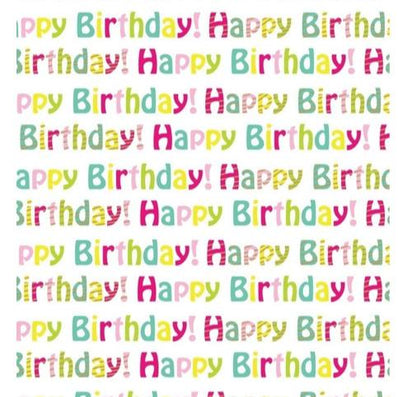 Happy Birthday Text Wrapping Paper