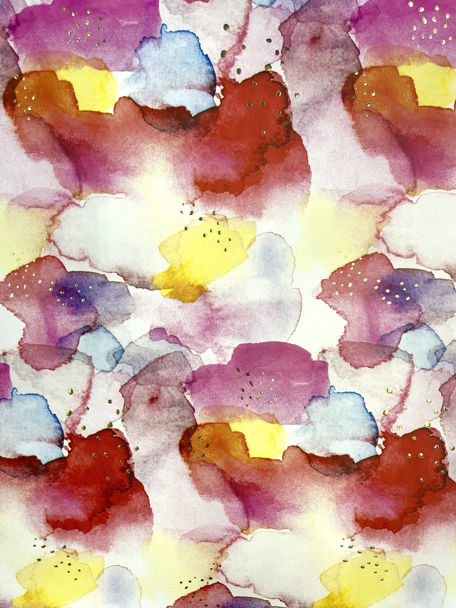 10' Colorful Abstract Watercolor Stone Wrapping Paper