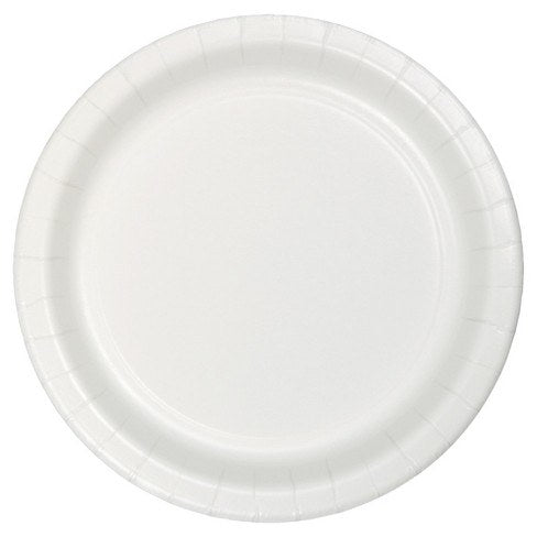 White 9" Round Paper Plate