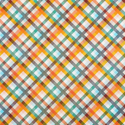 Vibrant Plaid Stone Wrapping Paper