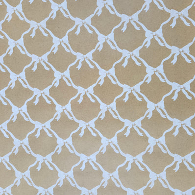 Twisty Bow White on Kraft Wrapping Paper