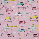 Scooters on Pink Wrapping Paper
