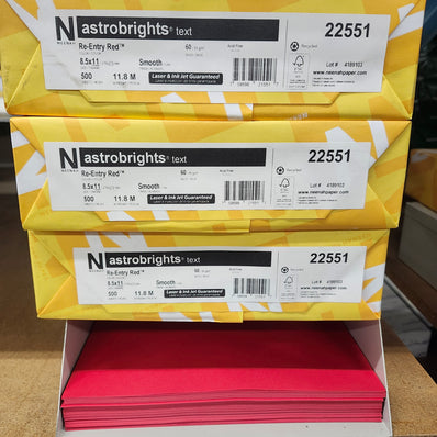 Astrobright Re Entry Red 60# Text