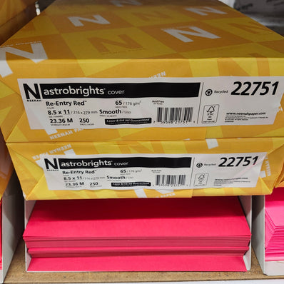 Astrobright Re Entry Red 65# Cardstock