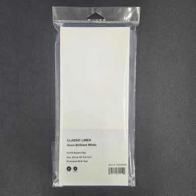 #10 Avon Brilliant White Linen Envelopes 25/Package