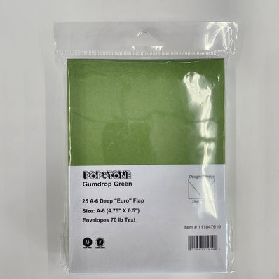 A6 Gumdrop Green Envelopes 25/Package