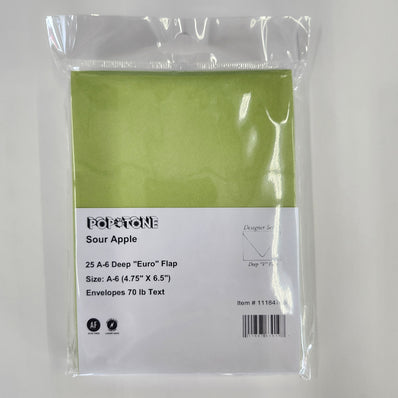 A6 Sour Apple Envelopes 25/Package