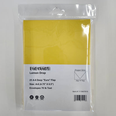 A6 Lemon Drop Envelopes 25/Package