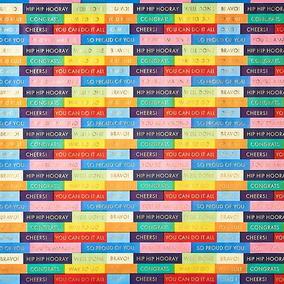 Colorful Stripe Congrats Stone Wrapping Paper