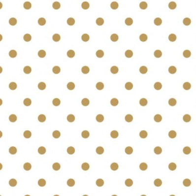 Mini Gold Polka Dots on White Wrapping Paper