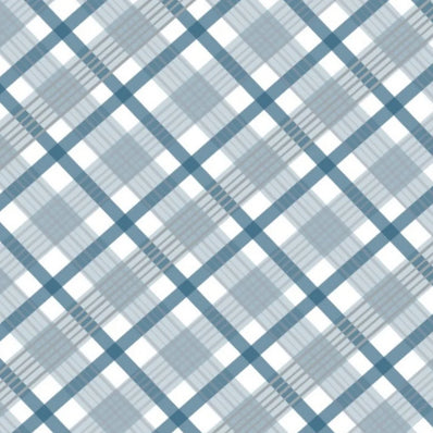 Plaid Blue and Grey Wrapping Paper