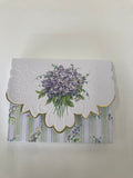 Carol Wilson Violets on Stripes Boxed Cards