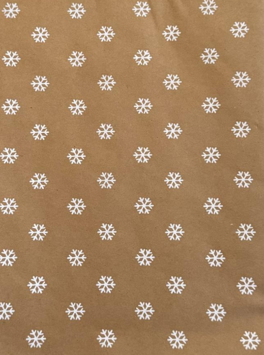 Kraft Snowflake Wrapping Paper