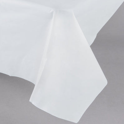 White Rectangle 54"X108" Plastic Tablecover