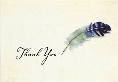 "Watercolor Quill" Thank You Note Cards