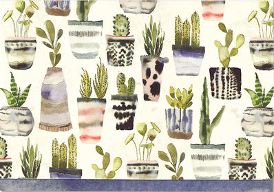 "Watercolor Succulents" Note Cards