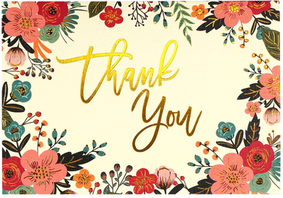 "Floral Frame" Thank You Note Cards