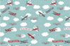 Blue Sky Airplane Birthday Wrapping Paper
