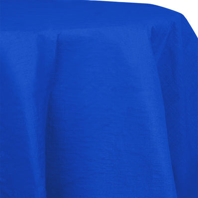 Cobalt Blue Round 82" Plastic Tablecover