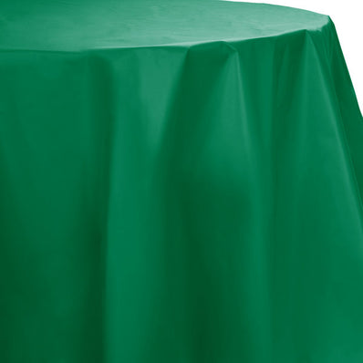 Emerald Green Round 82" Plastic Tablecover
