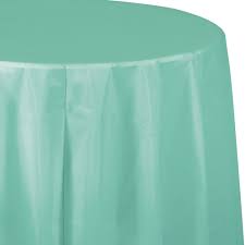 Fresh Mint Round 82" Plastic Tablecover