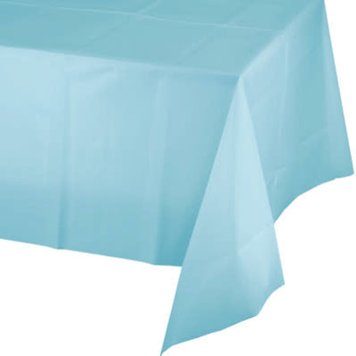 Pastel Blue Rectangle 54"X108" Plastic Tablecover