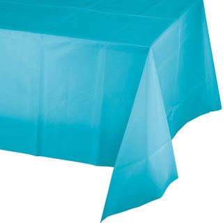 Bermuda Blue Rectangle 54"X108" Plastic Tablecover