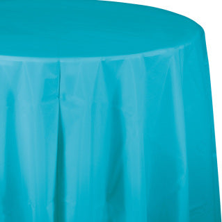 Bermuda Blue Round 82" Plastic Tablecover