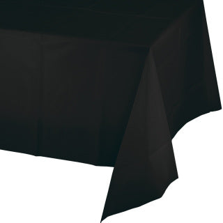 54 in x 108 in Black Paper Tablecloth 25 ct.