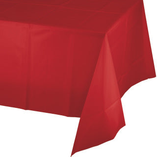 Classic Red Plastic Rectangle Tablecover 54"x 108"