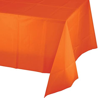 Sunkissed Orange Rectangle 54"X108" Plastic Tablecover
