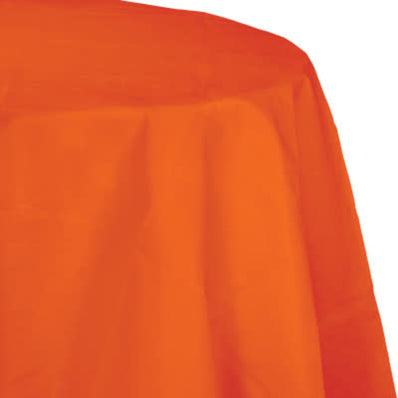 Sunkissed Orange Round 82" Plastic Tablecover