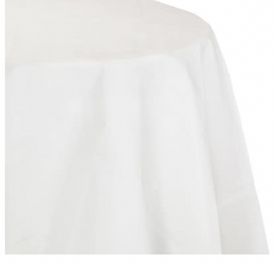 White Round 82" Plastic Tablecover